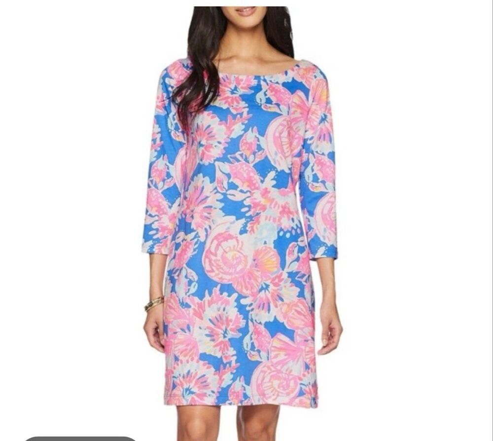 Lilly Pulitzer Noelle Dress "Bennet Blue Bay Dreamin" tropical floral print XL